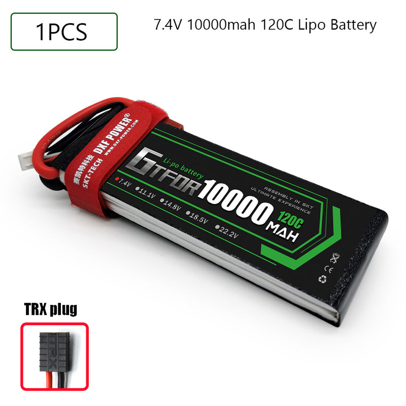 (CN) GTFDR 2S Lipo Battery 7.4V 120C10000mAh Soft Case Battery with EC5 XT90 Connector for Car Truck Tank RC Buggy Truggy Racing Hobby