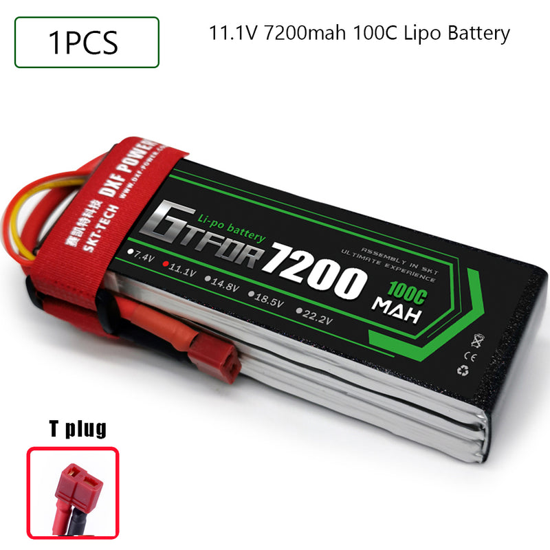 (CN)GTFDR 3S Lipo Battery 11.1V 100C7200mAh Soft Case Battery with EC5 XT90 Connector for Car Truck Tank RC Buggy Truggy Racing Hobby