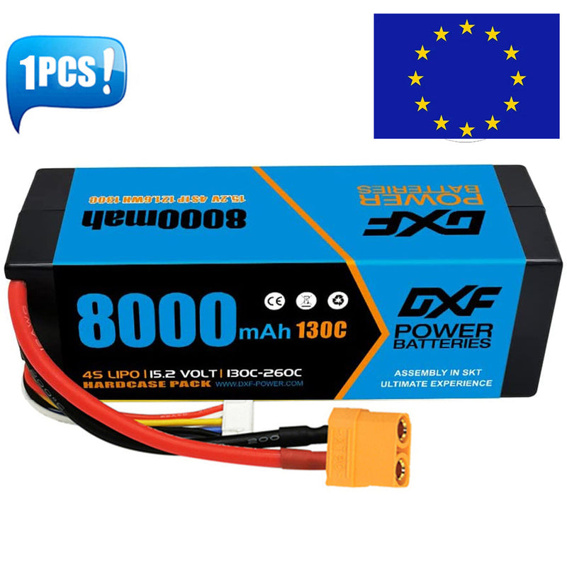 (IT)DXF Lipo-Akku 4S 15,2 V 8000 mAh 130 C/260 C HardCase Lipo-Akku für RC HPI HSP 1/8 1/10 Buggy RC Car Truck 