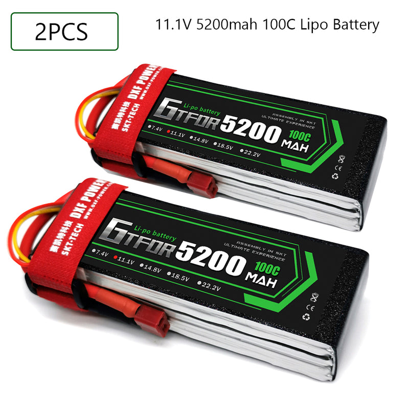 (CN) GTFDR 3S Lipo Battery 11.1V 100C  5200mAh Soft Case Battery with EC5 XT90 Connector for Car Truck Tank RC Buggy Truggy Racing Hobby