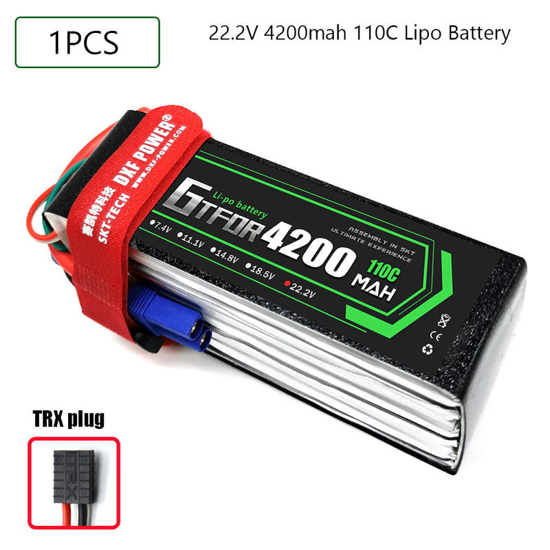 (CN)GTFDR 6S Lipo Battery 22.2V 110C 4200mAh Soft Case Battery with EC5 XT90 Connector for Car Truck Tank RC Buggy Truggy Racing Hobby