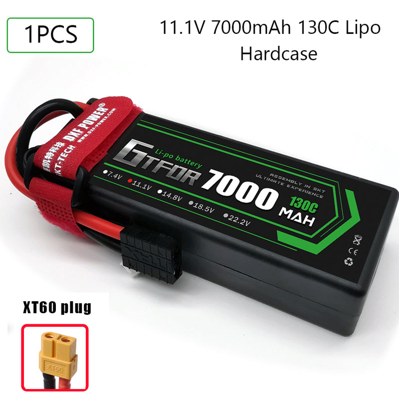 (CN)GTFDR 3S Lipo Battery 7000mAh 11.1V 130C Hardcase EC5 Plug for RC Buggy Truggy 1/10 Scale Racing Helicopters RC Car Boats