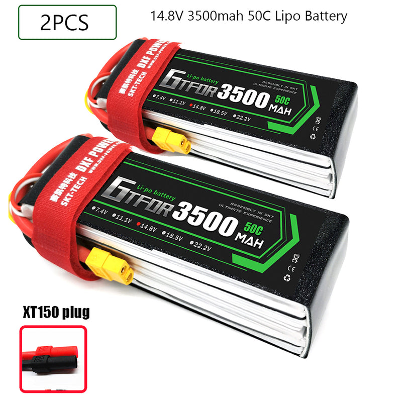 (CN)GTFDR 4S Lipo Battery 14.8V 50C 3500mAh Soft Case Battery with EC5 XT90 Connector for Car Truck Tank RC Buggy Truggy Racing Hobby