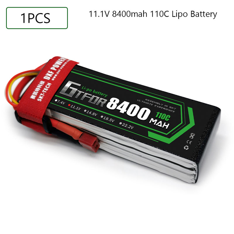 (CN)GTFDR 3S Lipo Battery 11.1V 110C 8400mAh Soft Case Battery with EC5 XT90 Connector for Car Truck Tank RC Buggy Truggy Racing Hobby