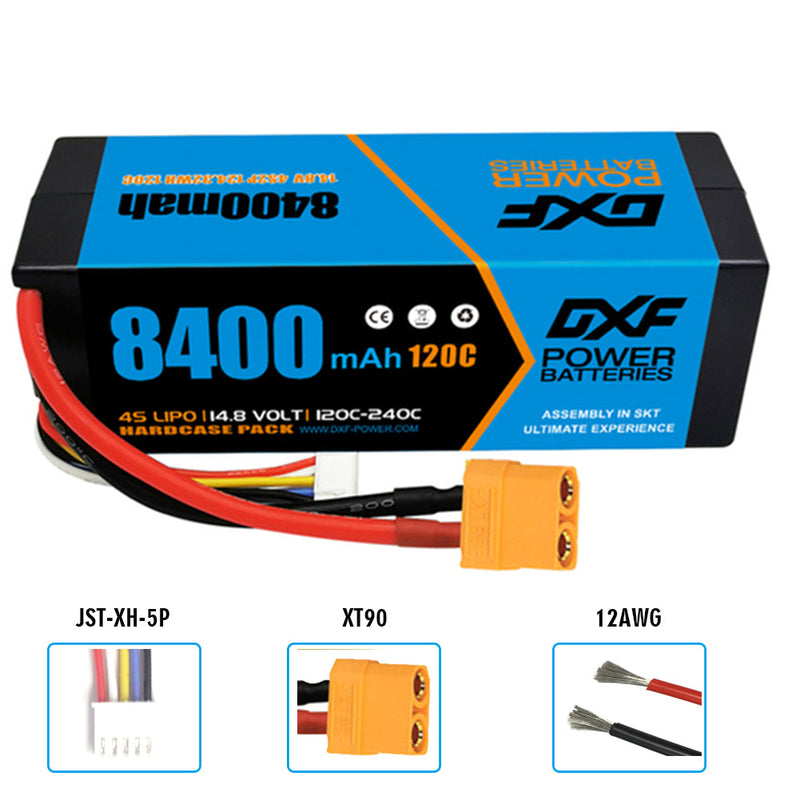 (PL)DXF Lipo Battery 4S 14.8V 8400mAh 120C/240C HardCase Lipo Battery for RC HPI HSP 1/8 1/10 Buggy RC Car Truck