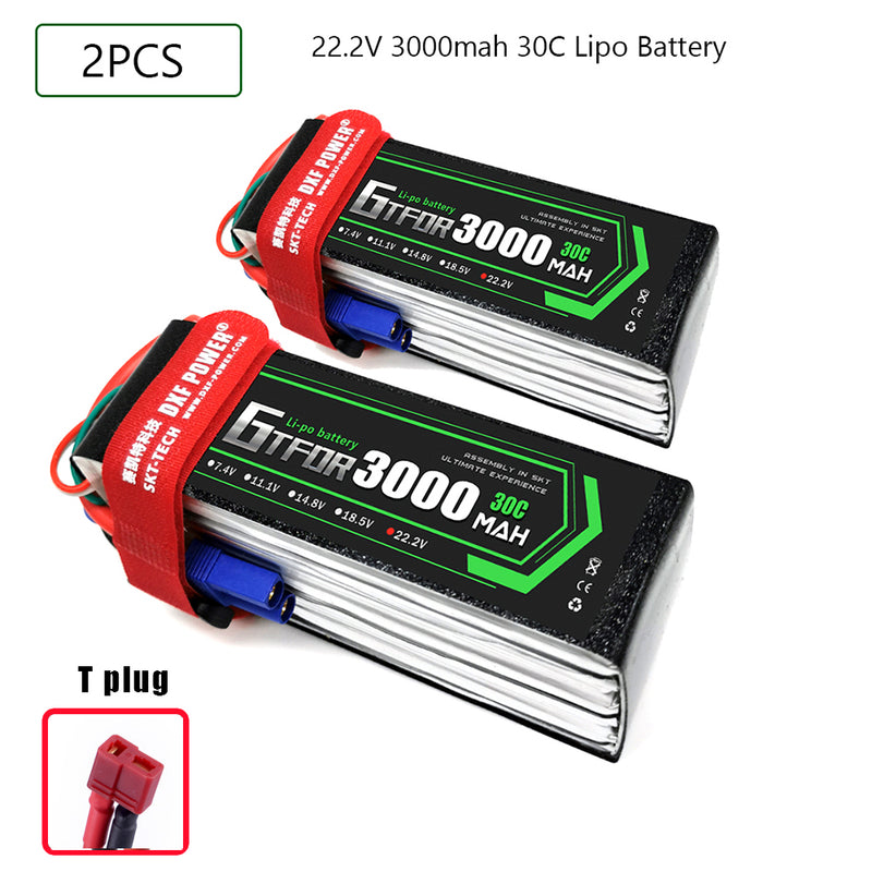 (CN)GTFDR 6S Lipo Battery 22.2V 30C 3000mAh Soft Case Battery with EC5 XT90 Connector for Car Truck Tank RC Buggy Truggy Racing Hobby