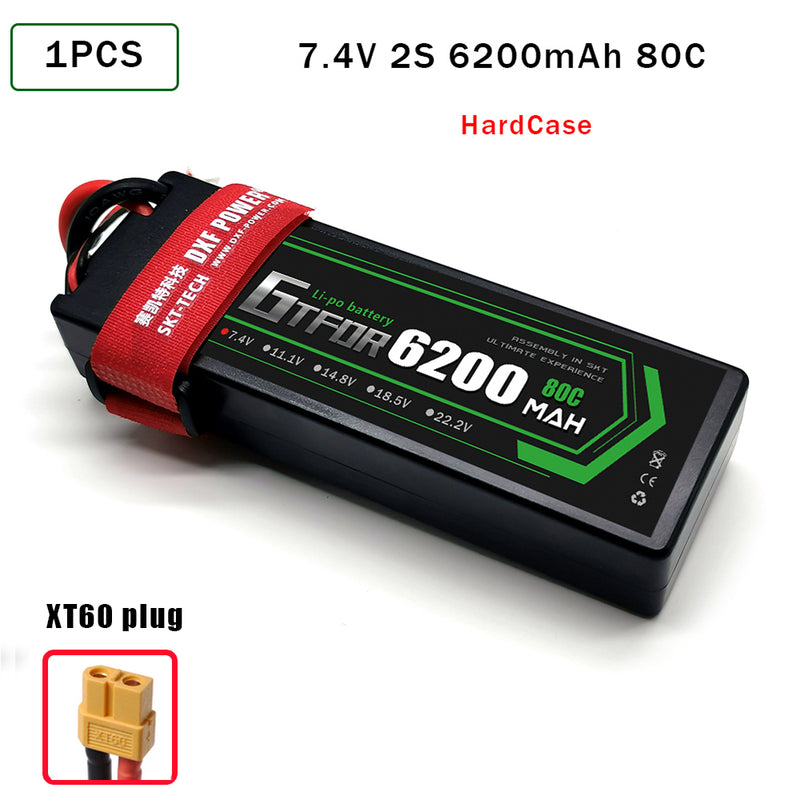 (CN) GTFDR 2S 7.4V Lipo Battery 130C 5300mAh for RC 1/10 1/8 Vehicles Car Truck Tank Truggy Competition Racing Hobby