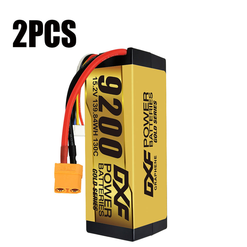 (PL)DXF High Voltage 4S 9200 mAh 15,2 V 130C Lipo-Akku mit hoher Kapazität im Hardcase mit XT90 Spin für 1:8 Scala RC Auto, Multi-Rotor RC Aeroplano, RC Elicottero, RC Barca 