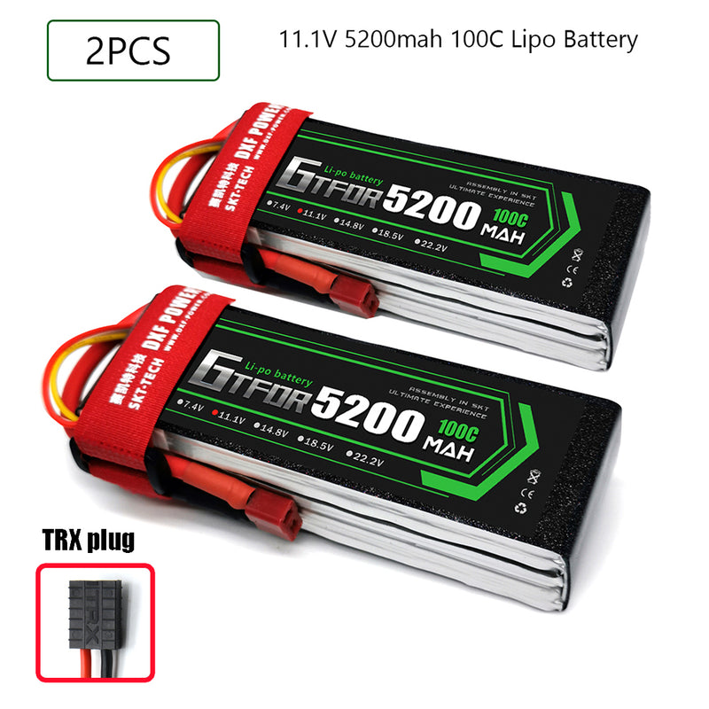 (CN) GTFDR 3S Lipo Battery 11.1V 100C  5200mAh Soft Case Battery with EC5 XT90 Connector for Car Truck Tank RC Buggy Truggy Racing Hobby