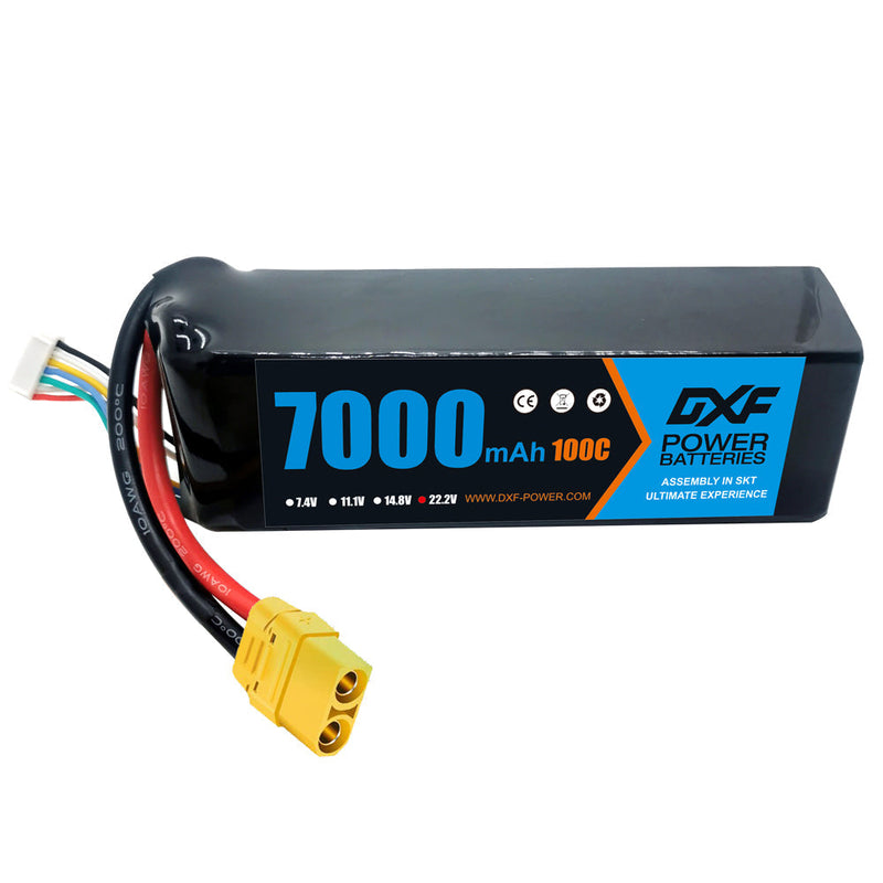 (ES)DXF 6S Lipo Akku 22,2V 100C 7000mAh Soft Case Akku mit XT90 Anschluss für Auto LKW Tank RC Buggy Truggy Racing Hobby 