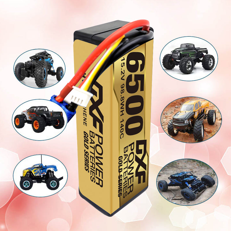 (PL)DXF Lipo Batterie 4S 15,2V 6500MAH 140C GoldSeries Graphene Lipo Hardcase mit EC5 und XT90 Stecker für Rc 1/8 1/10 Buggy Truck Car Off-Road Drohne 