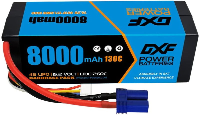 (UK)DXF Lipo Battery 4S 15.2V 8000mAh 130C/260C HardCase Lipo Battery for RC HPI HSP 1/8 1/10 Buggy RC Car Truck