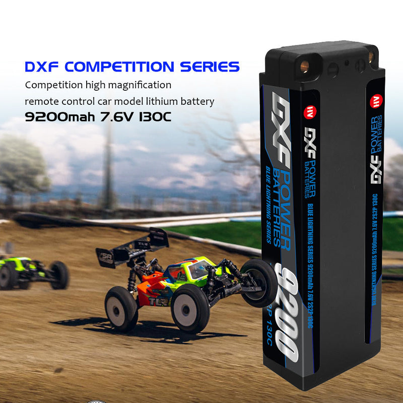 (EU) DXF 2S 7.6V Lipo Battery 130C 9200mAh with 5mm Bullet for RC 1/8 Vehicles Car Truck Tank Truggy Competition Racing Hobby