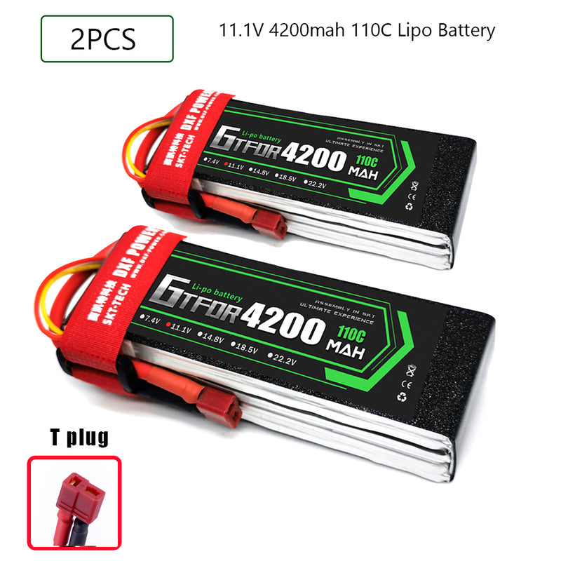 (CN)GTFDR 3S Lipo Battery 11.1V 110C  4200mAh Soft Case Battery with EC5 XT90 Connector for Car Truck Tank RC Buggy Truggy Racing Hobby