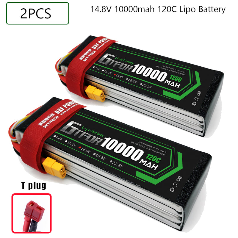 (CN)GTFDR 4S Lipo Battery 14.8V 100C10000mAh Soft Case Battery with EC5 XT90 Connector for Car Truck Tank RC Buggy Truggy Racing Hobby