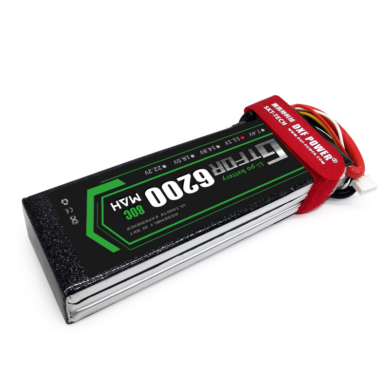 (CN)GTFDR 3S Lipo Battery 11.1V 80C 6200mAh Soft Case Battery with EC5 XT90 Connector for Car Truck Tank RC Buggy Truggy Racing Hobby