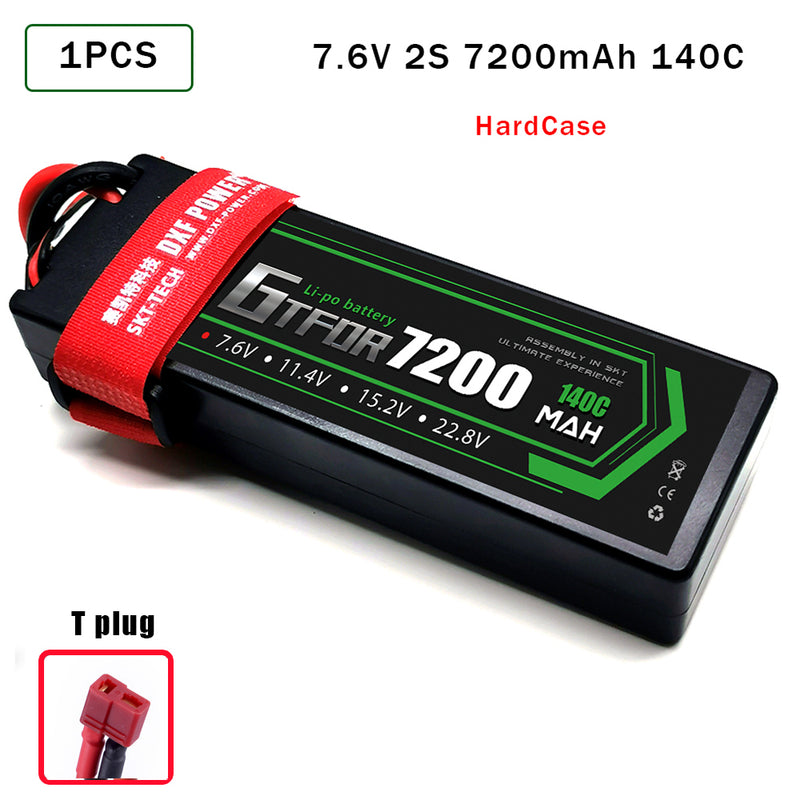 (CN)GTFDR 2S Lipo Battery 7200mAh 7.6V 140C Hardcase EC5 Plug for RC Buggy Truggy 1/10 Scale Racing Helicopters RC Car Boats