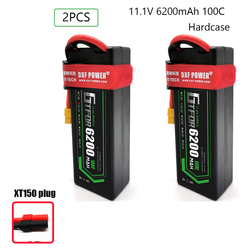 (CN)GTFDR 3S Lipo Battery 6200mAh 11.1V 100C Hardcase EC5 Plug for RC Buggy Truggy 1/10 Scale Racing Helicopters RC Car Boats