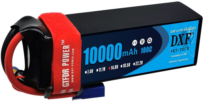 (PL)DXF 4S Lipo Battery 14.8V 10000mAh 100C 200C Deans/T XT90 EC5 for RC 1/8 1/10 Car Truck Tank Models XXMAX 8S Arrama