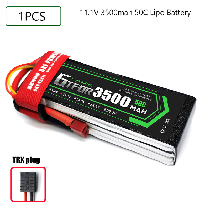 (CN)GTFDR  3S Lipo Battery 11.1V 50C 3500mAh Soft Case Battery with EC5 XT90 Connector for Car Truck Tank RC Buggy Truggy Racing Hobby