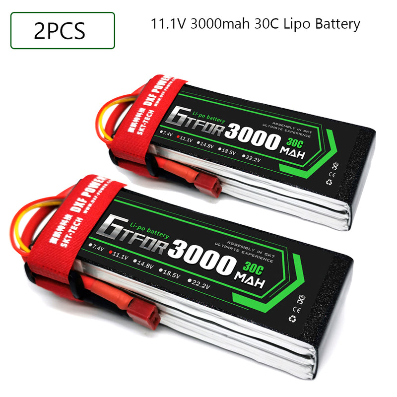 (CN)GTFDR 3S Lipo Battery 11.1V 30C 3000mAh Soft Case Battery with EC5 XT90 Connector for Car Truck Tank RC Buggy Truggy Racing Hobby