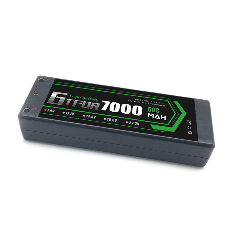 (CN)GTFDR 2S Lipo Battery 7000mAh 7.4V 60C 4mm Hardcase EC5 Plug for RC Buggy Truggy 1/10 Scale Racing Helicopters RC Car Boats