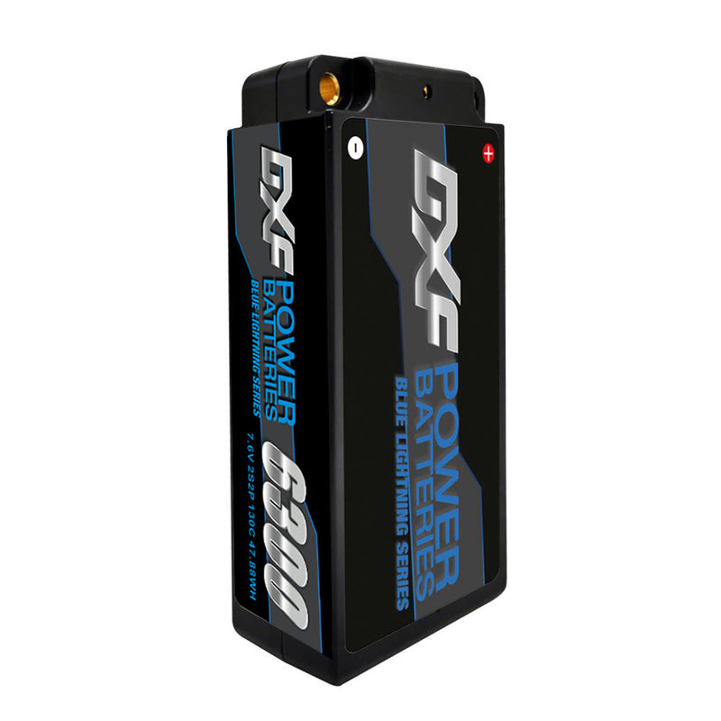 (EU)DXF Lipo Batterie 2S 7,6V 6300mAh 130C/260C Shorty 5MM Hardcase Batterie Graphene Batterie für Rc Truck Drone 1/10 1/8 Scale Traxxas Slash 4x4 RC Car Buggy Truggy 