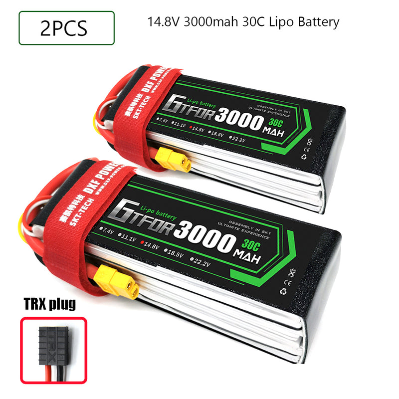 (CN)GTFDR 4S Lipo Battery 14.8V 30C 3000mAh Soft Case Battery with EC5 XT90 Connector for Car Truck Tank RC Buggy Truggy Racing Hobby