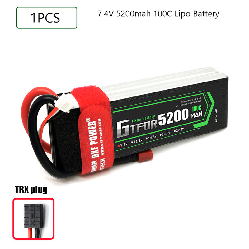 (CN)GTFDR 2S Lipo Battery 7.4V 100C 5200mAh Soft Case Battery with EC5 XT90 Connector for Car Truck Tank RC Buggy Truggy Racing Hobby