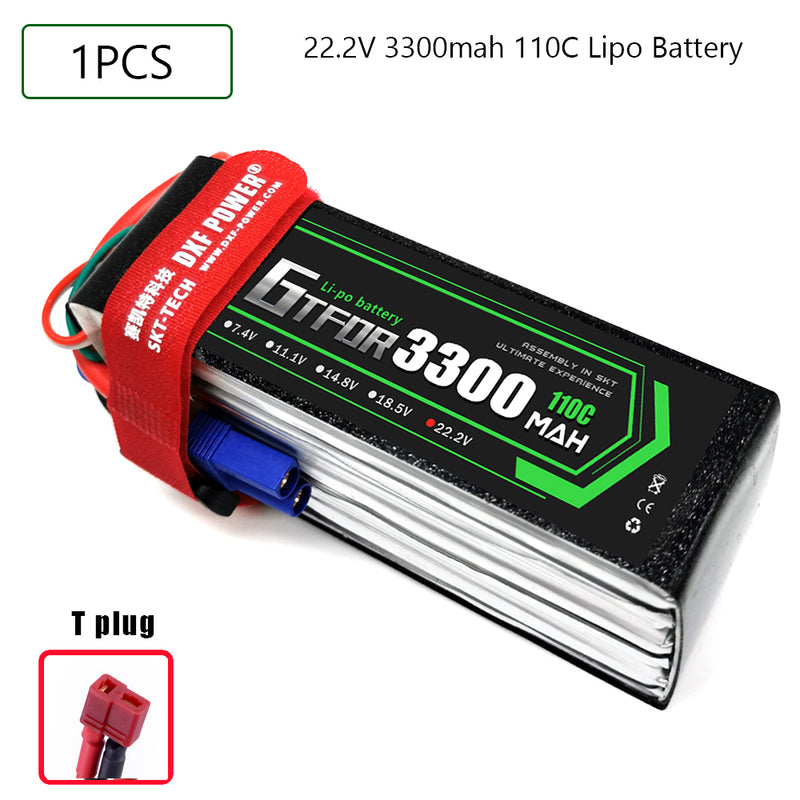 (CN)GTFDR 6S Lipo Battery 22.2V 110C 3300mAh Soft Case Battery with EC5 XT90 Connector for Car Truck Tank RC Buggy Truggy Racing Hobby