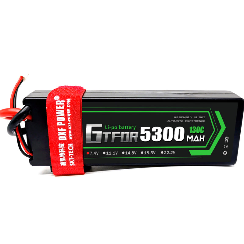 (CN) GTFDR 2S 7.4V Lipo Battery 130C 5300mAh for RC 1/10 1/8 Vehicles Car Truck Tank Truggy Competition Racing Hobby