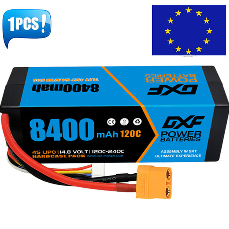 (PL)DXF Lipo-Akku 4S 14,8 V 8400 mAh 120 C/240 C HardCase Lipo-Akku für RC HPI HSP 1/8 1/10 Buggy RC Car Truck 