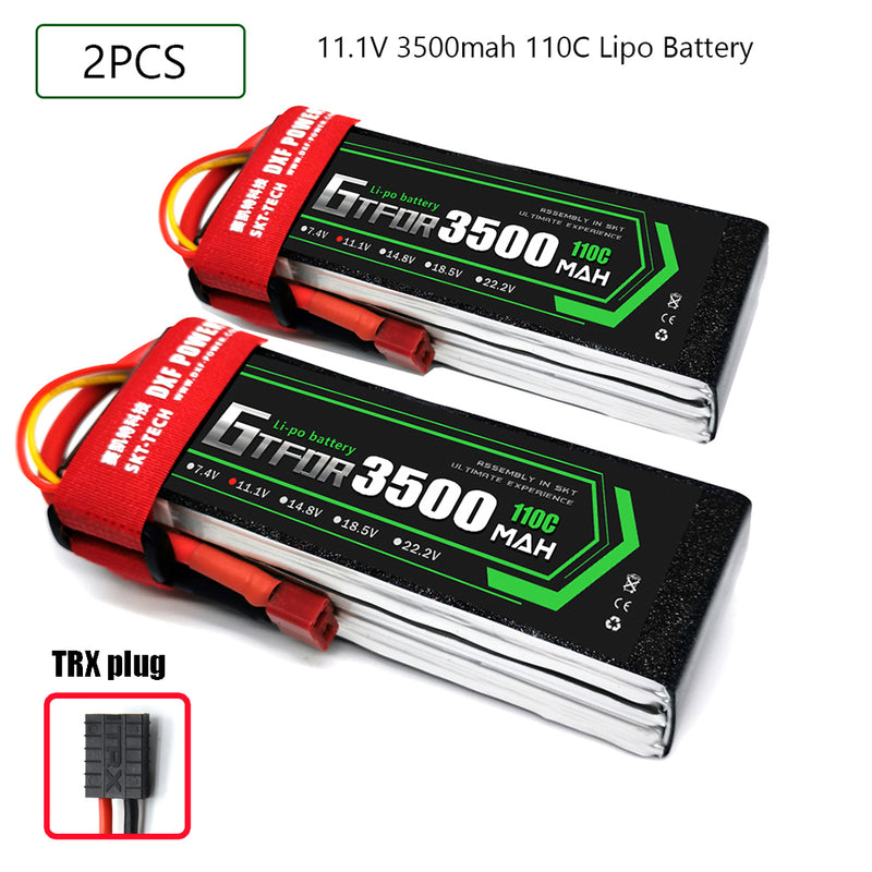 (CN)GTFDR 3S Lipo Battery 11.1V 110C 3500mAh Soft Case Battery with EC5 XT90 Connector for Car Truck Tank RC Buggy Truggy Racing Hobby