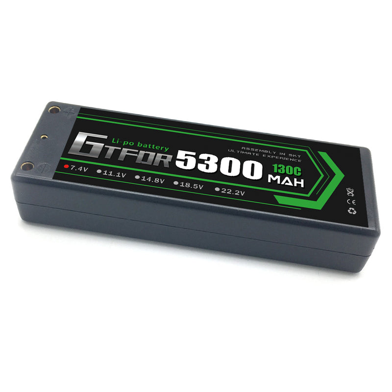 (CN)GTFDR 2S 5300 mAh 7.4V 130C 4MM Batteria Lipo ad Alta Capacità Hardcase con XT90 Spina per 1:8 Scala RC Auto, Multi-Rotore RC Aeroplano, RC Elicottero, RC Barca