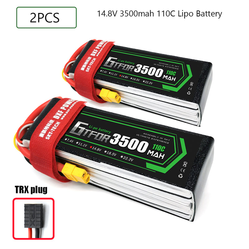 (CN)GTFDR 4S Lipo Battery 14.8V 110C 3500mAh Soft Case Battery with EC5 XT90 Connector for Car Truck Tank RC Buggy Truggy Racing Hobby