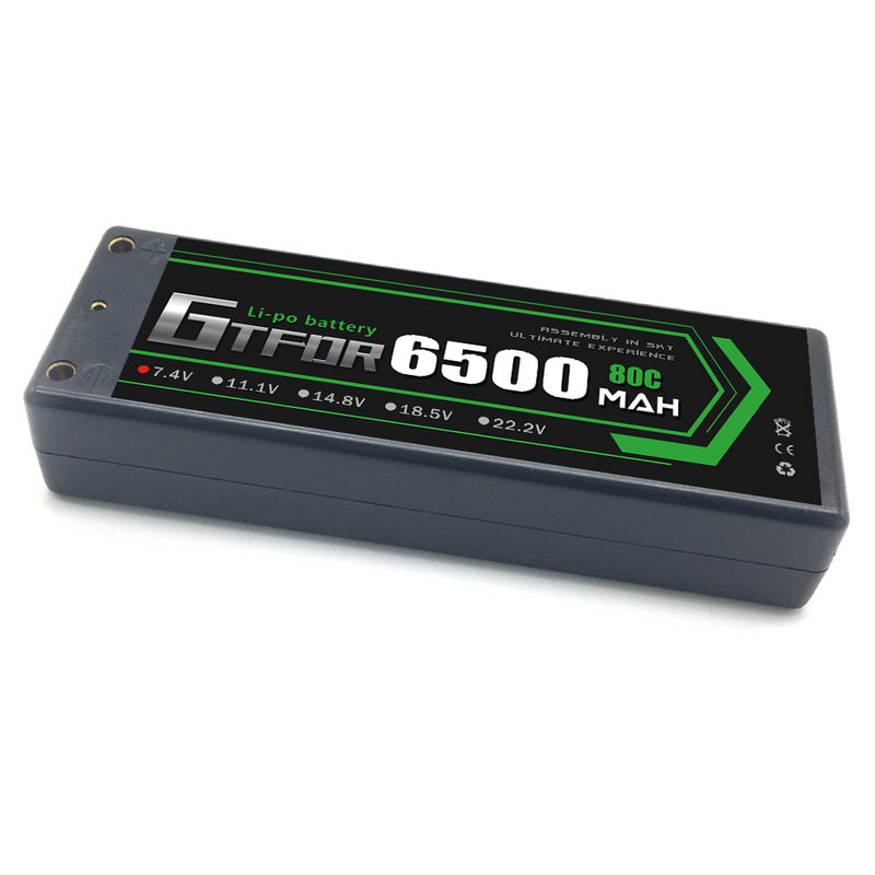 (CN)GTFDR 2S Lipo Battery 6500mAh 7.4V 80C 4mm Hardcase EC5 Plug for RC Buggy Truggy 1/10 Scale Racing Helicopters RC Car Boats