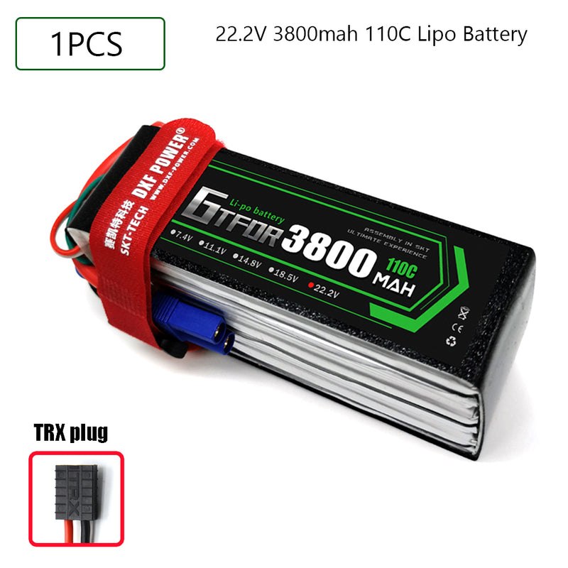 (CN)GTFDR 6S Lipo Battery 22.2V 110C 3800mAh Soft Case Battery with EC5 XT90 Connector for Car Truck Tank RC Buggy Truggy Racing Hobby