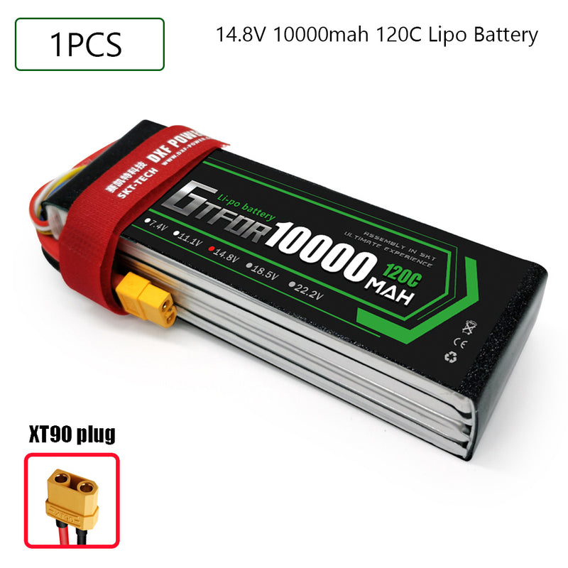 (CN)GTFDR 4S Lipo Battery 14.8V 100C10000mAh Soft Case Battery with EC5 XT90 Connector for Car Truck Tank RC Buggy Truggy Racing Hobby