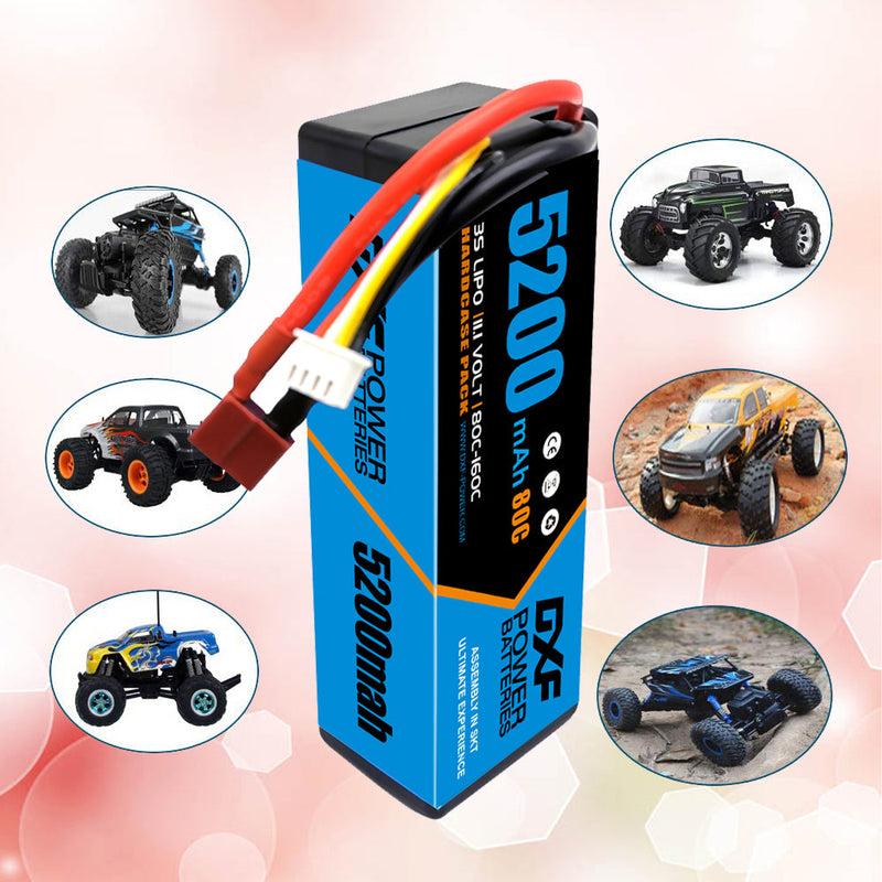 (ES)DXF Lipo-Akku 3S 11,1 V 5200 mAh 80C Blue Series Lipo-Hardcase mit Deans-Stecker für Rc 1/8 1/10 Buggy Truck Car Off-Road-Drohne 