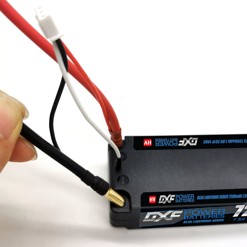 (EU) DXF 2S 7.6V Lipo Battery 140C 7200mAh LCG with 5mm Bullet for RC 1/8 Vehicles Car Truck Tank Truggy Competition Racing Hobby