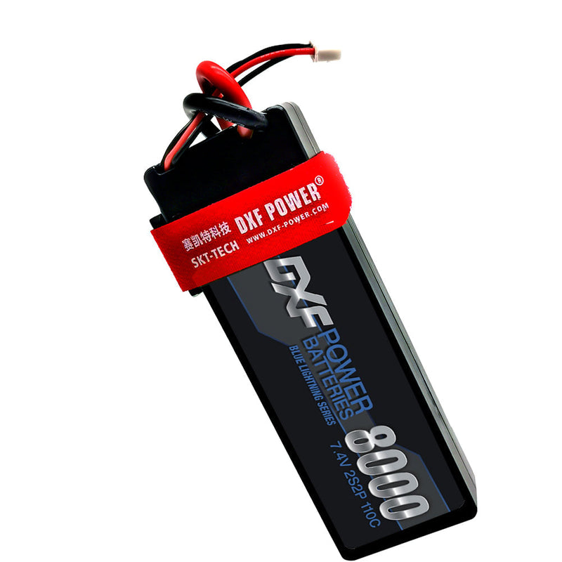 (PL)DXF Lipo Battery 2S 7.4V 8000mAh 110C/220C Hardcase Battery Graphene Battery for Rc Truck Drone 1/10 1/8 Scale Traxxas Slash 4x4 RC Car Buggy truggy