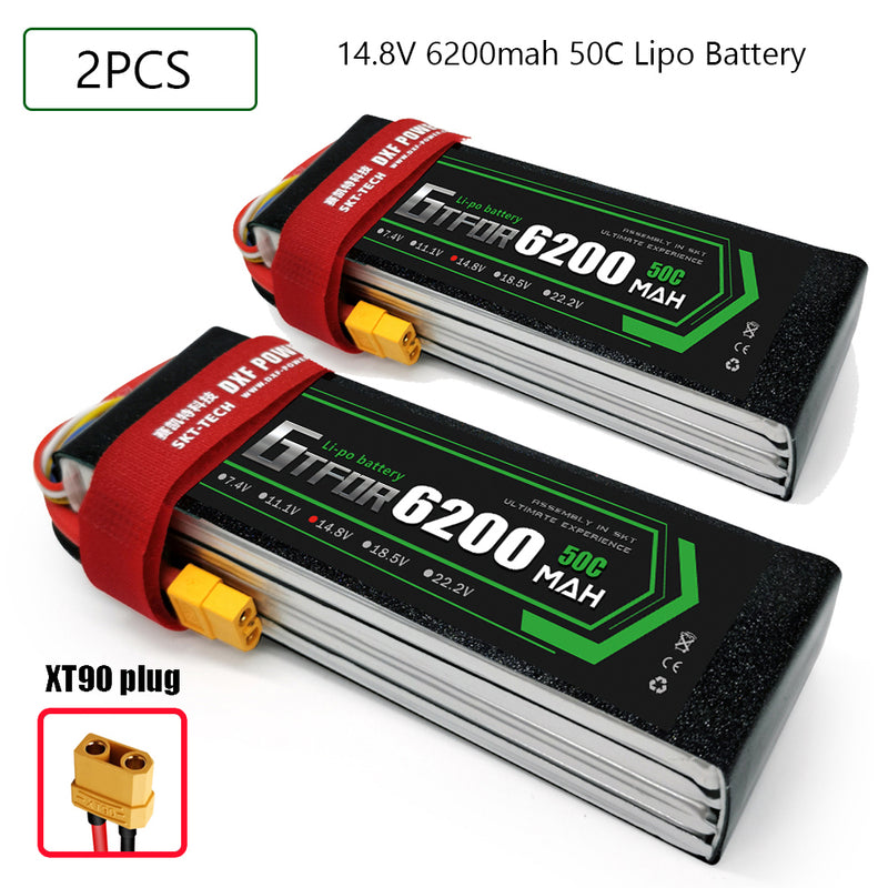 (CN)GTFDR 3S Lipo Battery 11.1V 50C 6200mAh Soft Case Battery with EC5 XT90 Connector for Car Truck Tank RC Buggy Truggy Racing Hobby