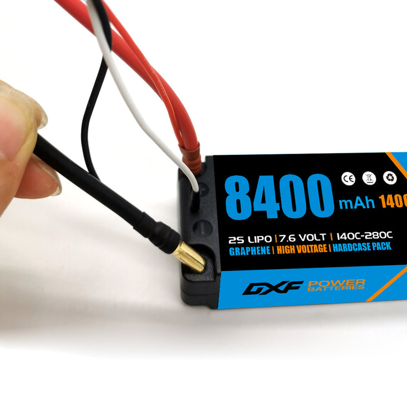 (PL) DXF 2S 7.6V Lipo Battery 140C 8400mAh with 5mm Bullet for RC 1/8 Vehicles Car Truck Tank Truggy Competition Racing Hobby