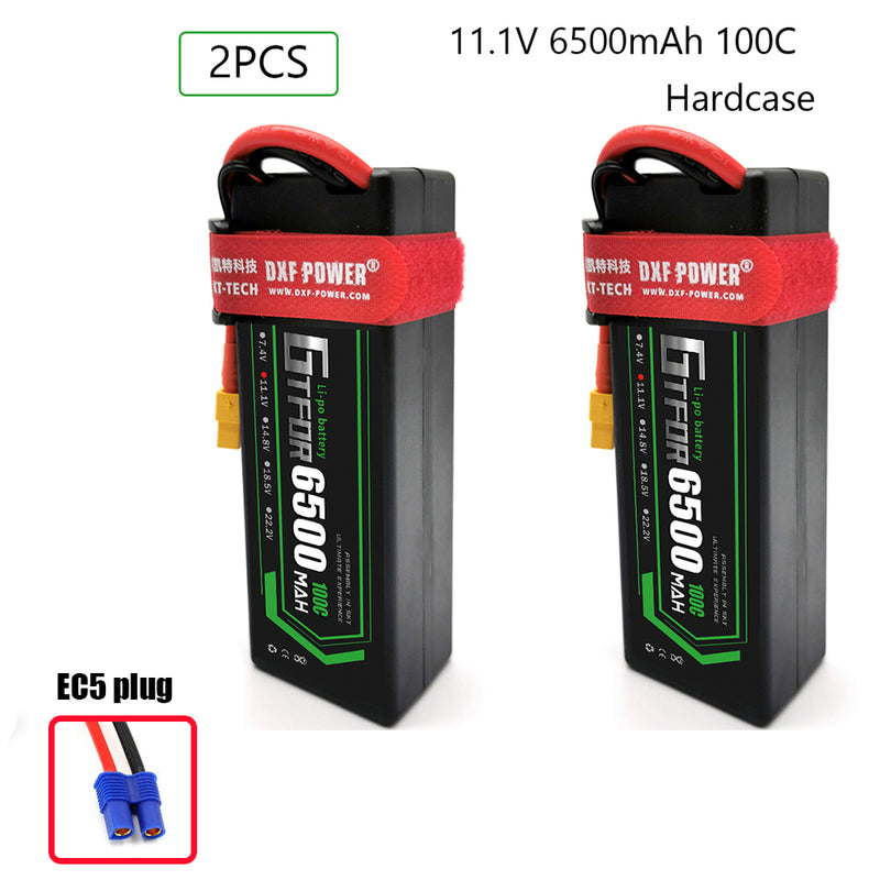 (CN)GTFDR 3S Lipo Battery 6500mAh 11.1V 100C Hardcase EC5 Plug for RC Buggy Truggy 1/10 Scale Racing Helicopters RC Car Boats