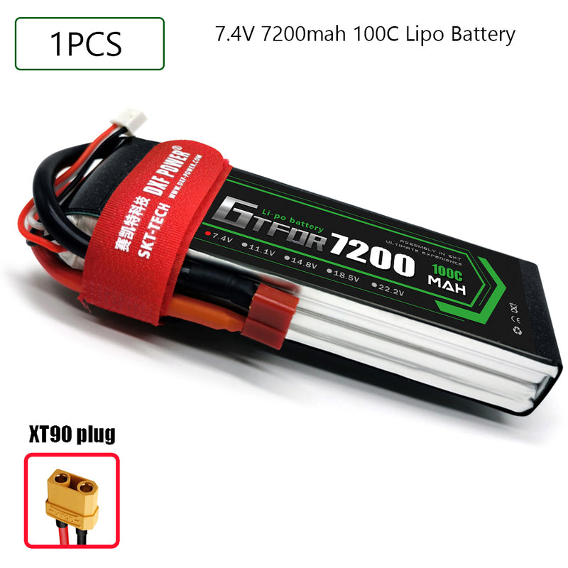 (CN)GTFDR 2S Lipo Battery 7.4V 100C7200mAh Soft Case Battery with EC5 XT90 Connector for Car Truck Tank RC Buggy Truggy Racing Hobby