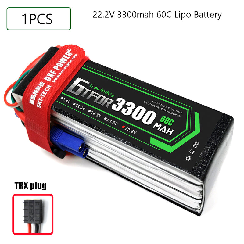 (CN)GTFDR 6S Lipo Battery 22.2V 60C 3300mAh Soft Case Battery with EC5 XT90 Connector for Car Truck Tank RC Buggy Truggy Racing Hobby