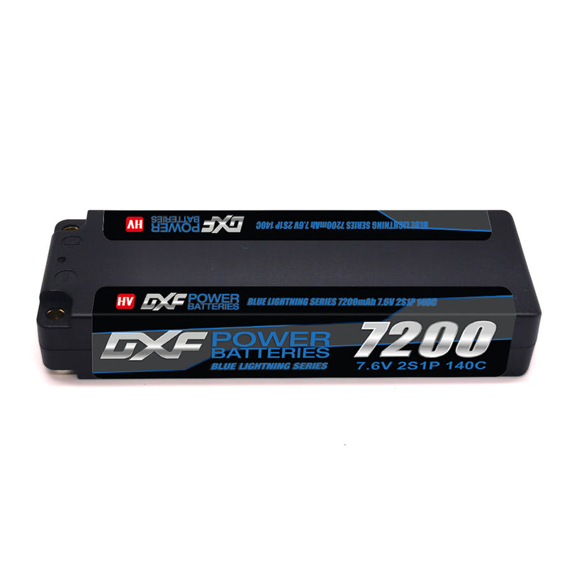 (IT) DXF 2S 7.6V Lipo Battery 140C 7200mAh LCG with 5mm Bullet for RC 1/8 Vehicles Car Truck Tank Truggy Competition Racing Hobby