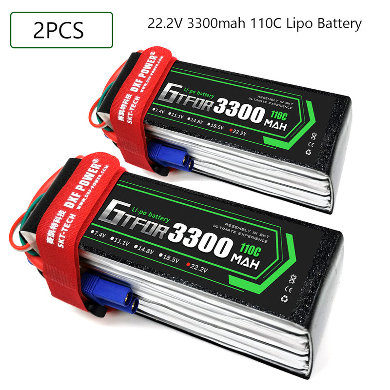 (CN)GTFDR 6S Lipo Battery 22.2V 110C 3300mAh Soft Case Battery with EC5 XT90 Connector for Car Truck Tank RC Buggy Truggy Racing Hobby