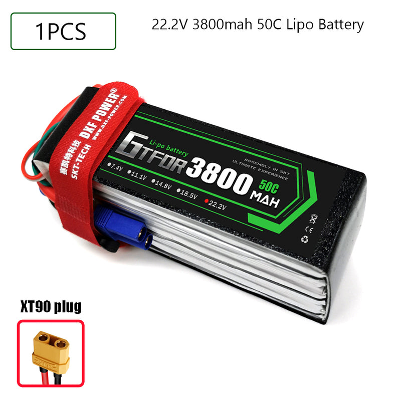 (CN)GTFDR 6S Lipo Battery 22.2V 50C 3800mAh Soft Case Battery with EC5 XT90 Connector for Car Truck Tank RC Buggy Truggy Racing Hobby