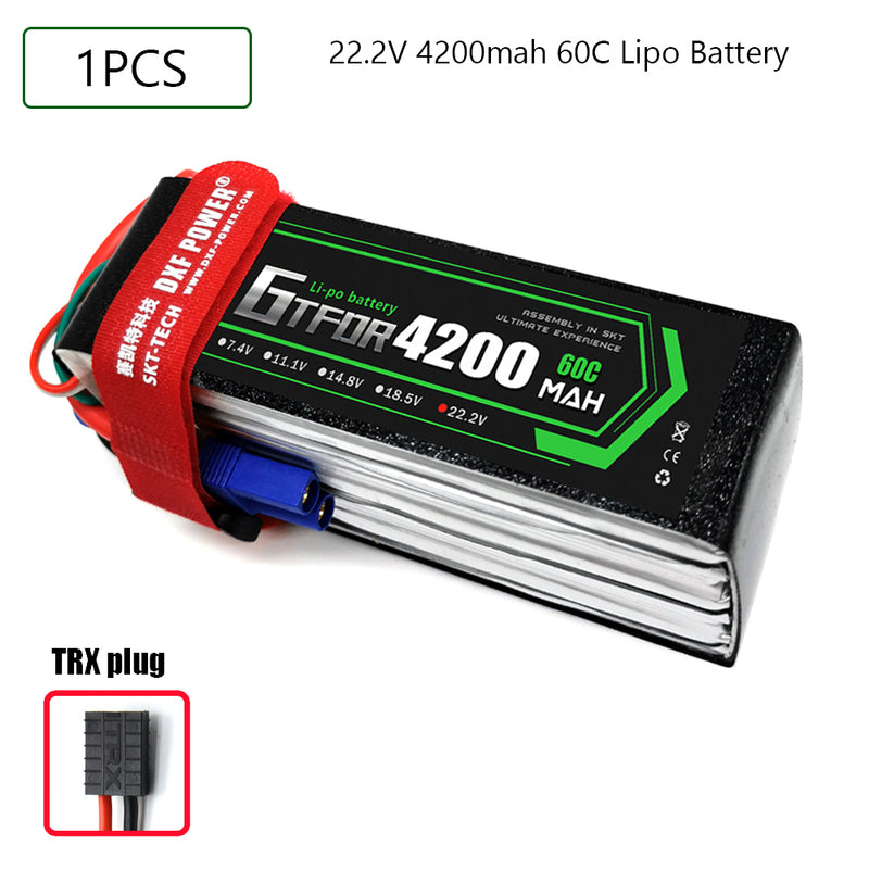 (CN)GTFDR 6S Lipo Battery 22.2V 60C 4200mAh Soft Case Battery with EC5 XT90 Connector for Car Truck Tank RC Buggy Truggy Racing Hobby